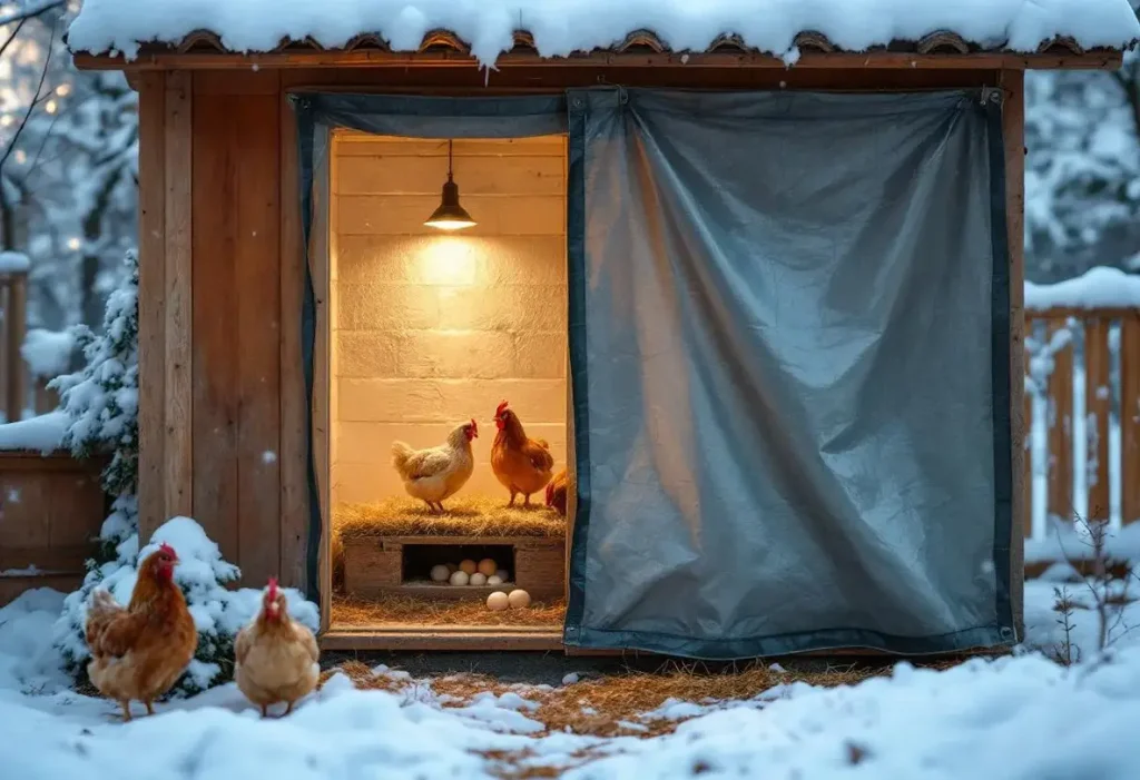 Pourquoi de plus en plus d’éleveurs installent un simple rideau dans leur poulailler en hiver (et ce que ça change vraiment pour la qualité des œufs)