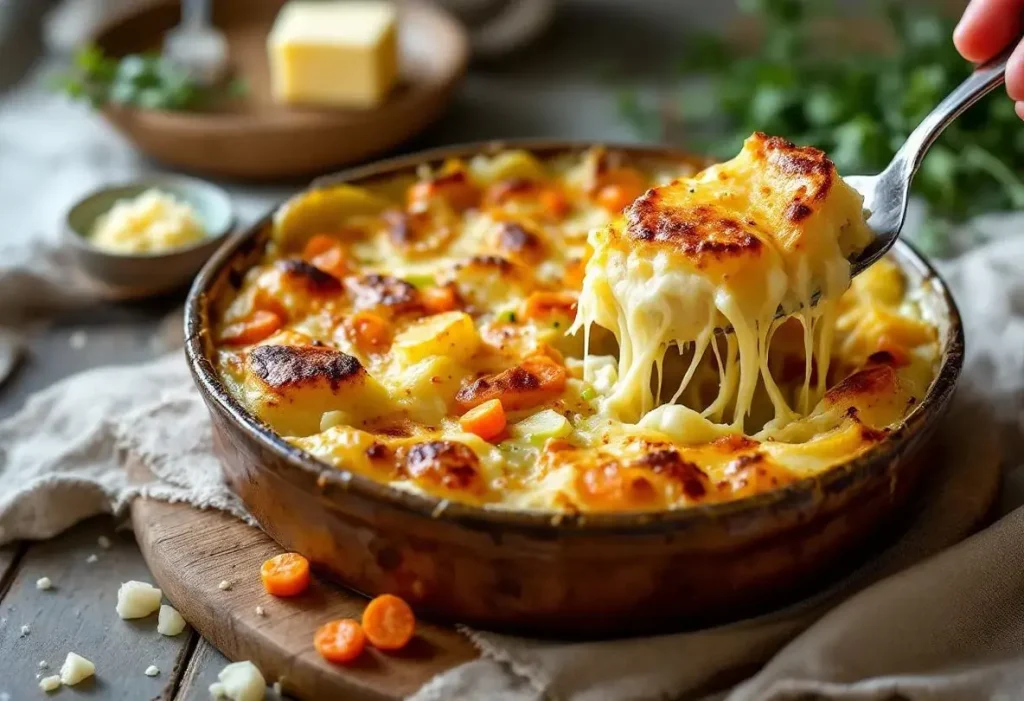 Gratin de pommes de terre, poireaux et carottes : fondant, parfaitement doré et hyper facile à préparer